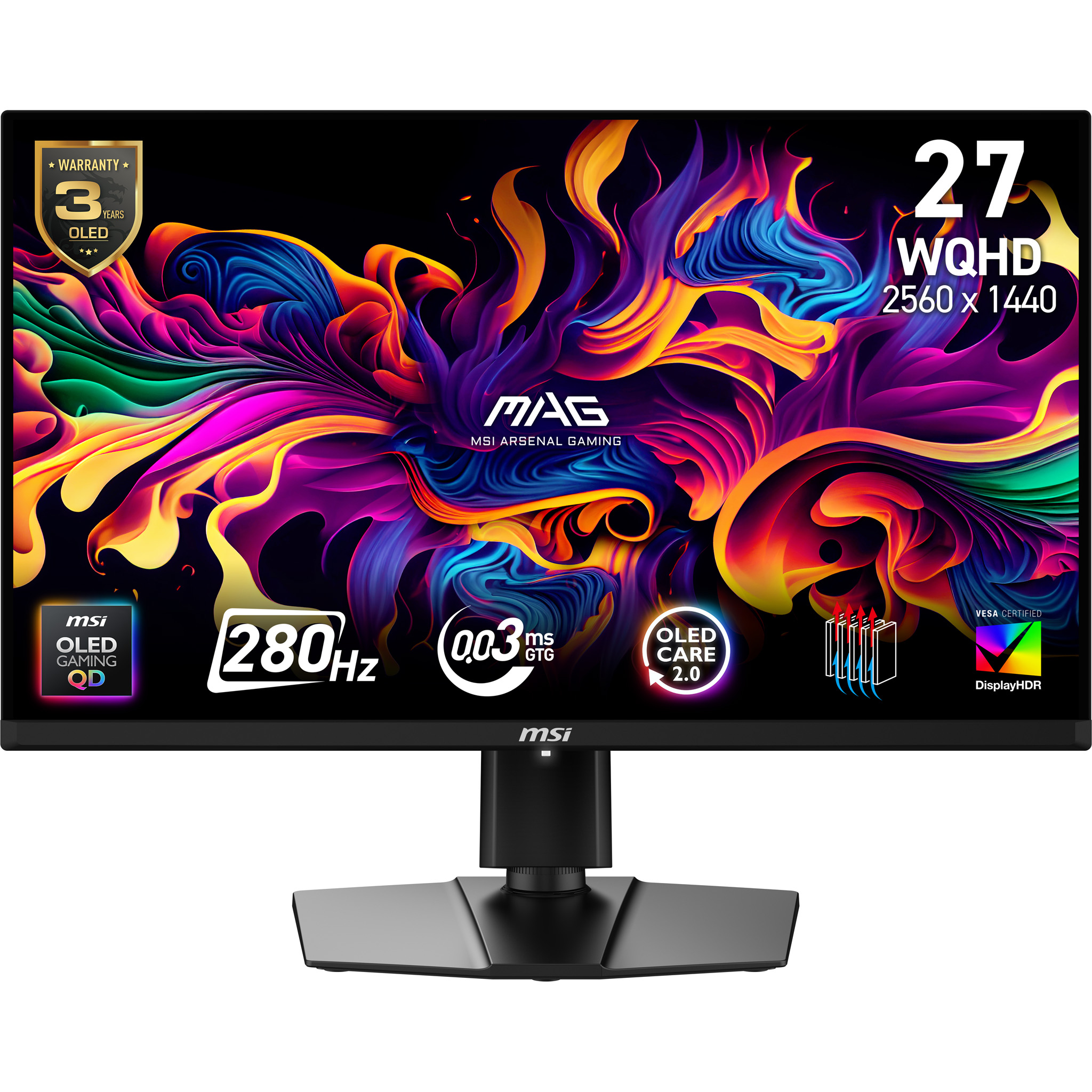 MSI MAG 271QP QD-OLED X28 26.5 Inch Wide HD Monitor